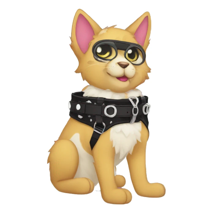 Anthro Punk Fursona Collar Harness sticker