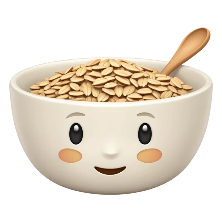 create a bowl with oat emoji ios style without grains and soup sticker