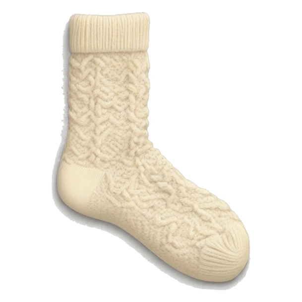 Cozy knitted pattern cream coloured pair of socks sticker