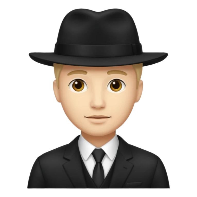 new yorker with hat and suit, black, light skin guy sticker