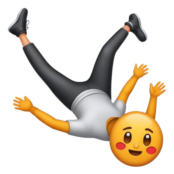 Create an emoji of someone slipping mid air sticker