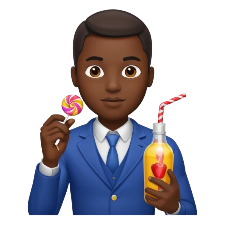 Sexy black man hold a bottle and a lollipop sticker