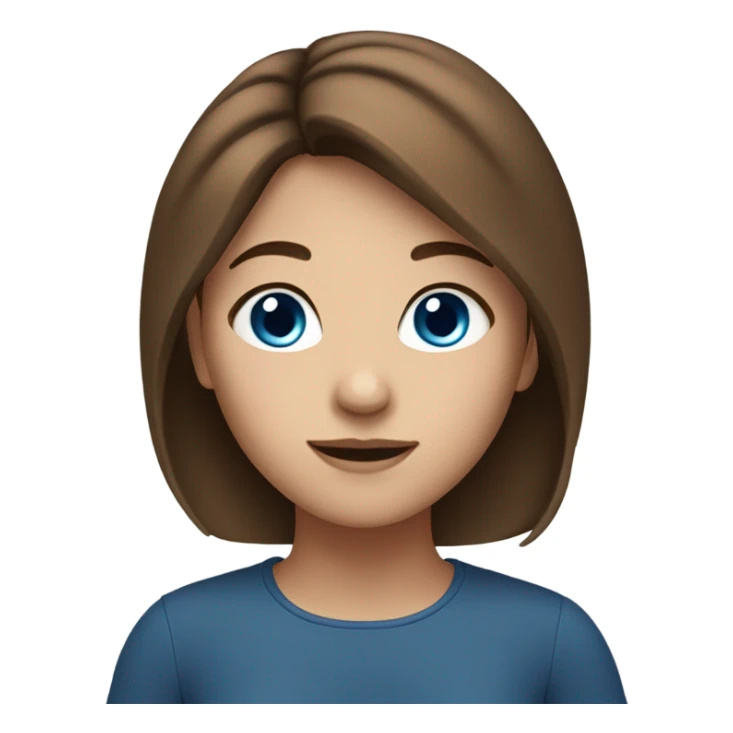 A girl with brown hair and blue eyse  sticker