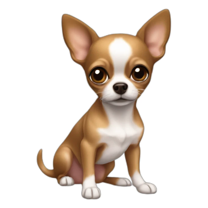 Perro Chihuahua color café con niña sticker