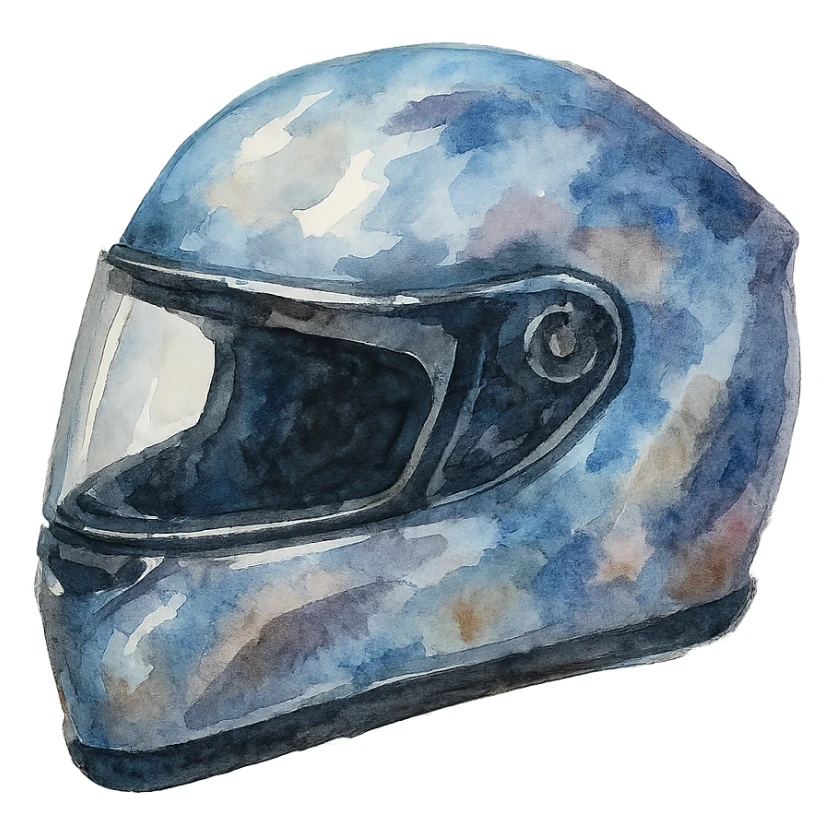 watercolor style motorcycle helmet sticker