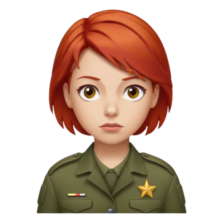 woman soldier with red hair clip sticker