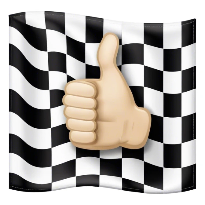 Thumbs up checkered black and white race flag colored with “damn right I do! “ quote on it  sticker