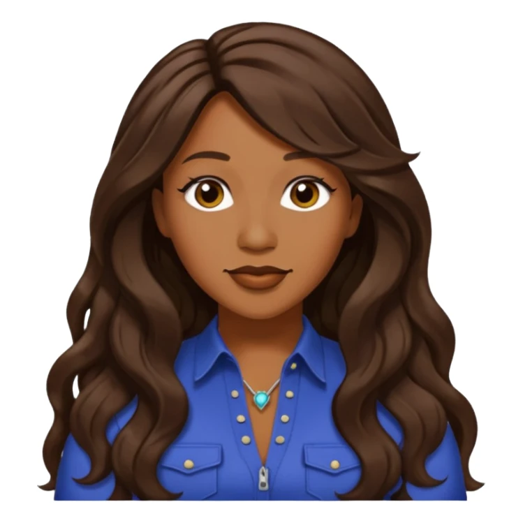 Coko from SWV with long dark brown hair sticker