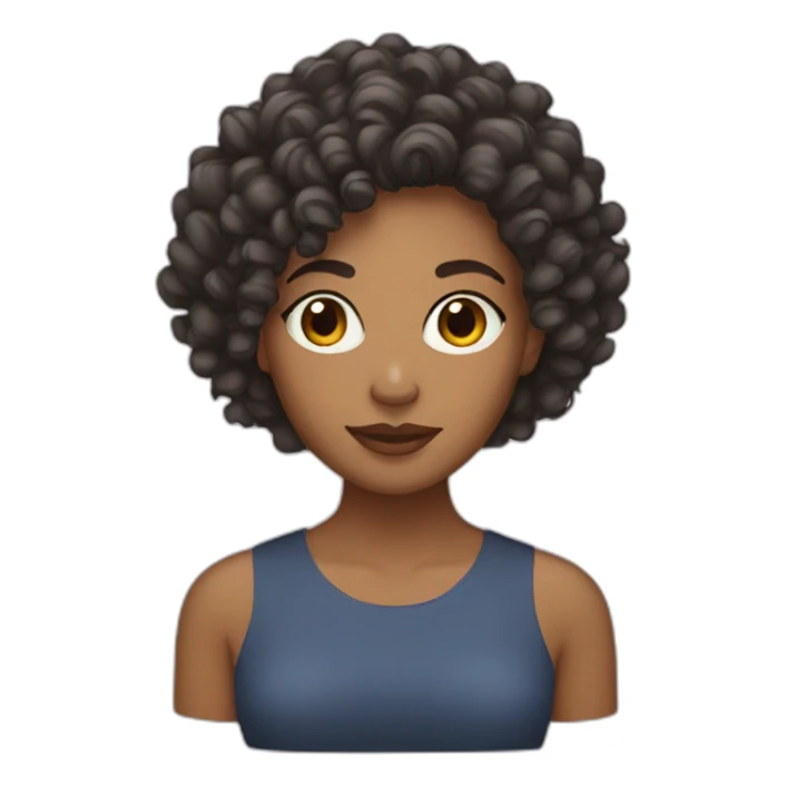 short curly hair mixed woman sticker