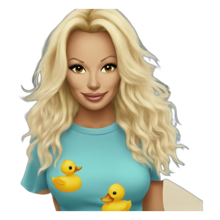pamela anderson in a duck costume sticker