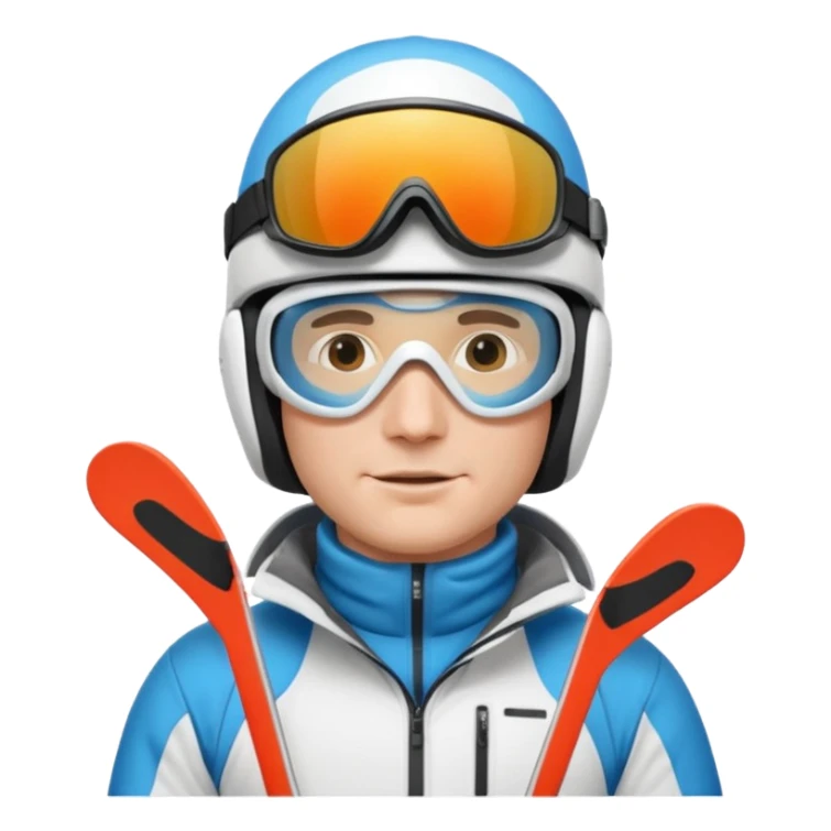Man skiing, White helmet, Ski,Background Matterhorn sticker