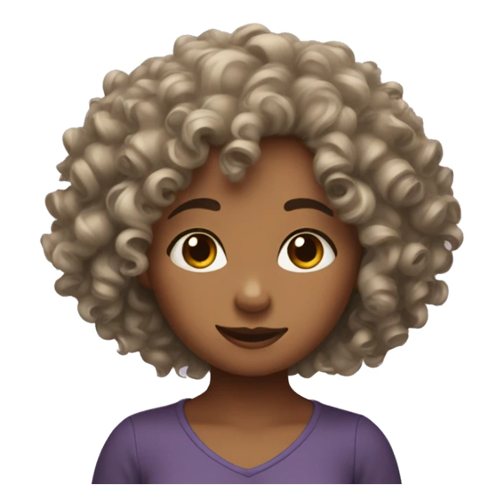 Curly hair girl sticker