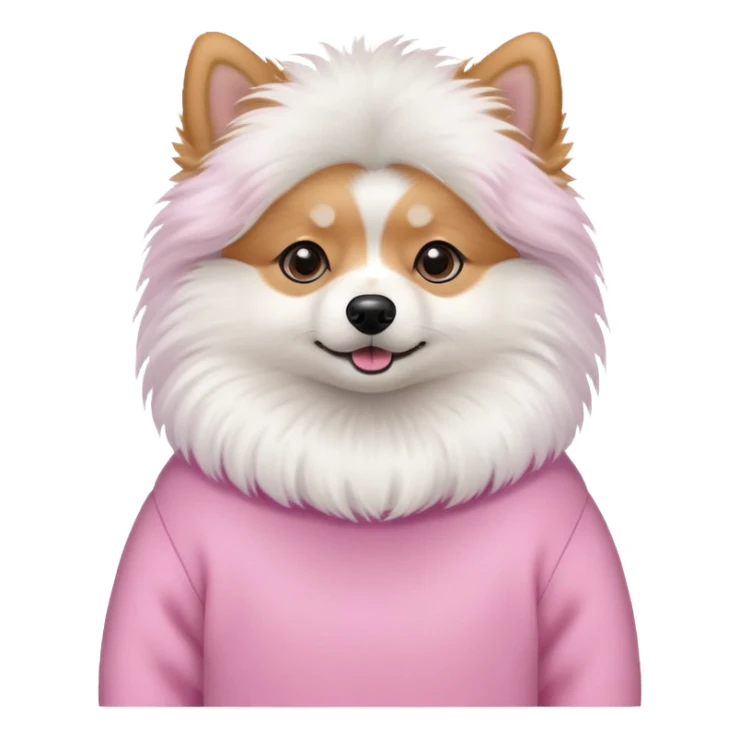 Spitz dog in a pink sweater sticker