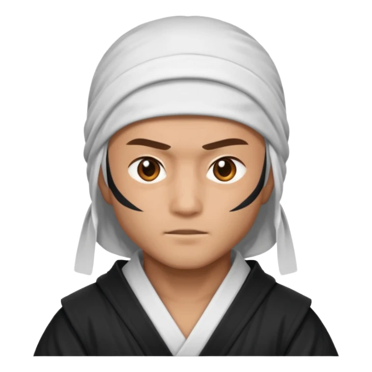 All white ninja with robe and light brown skin color sticker
