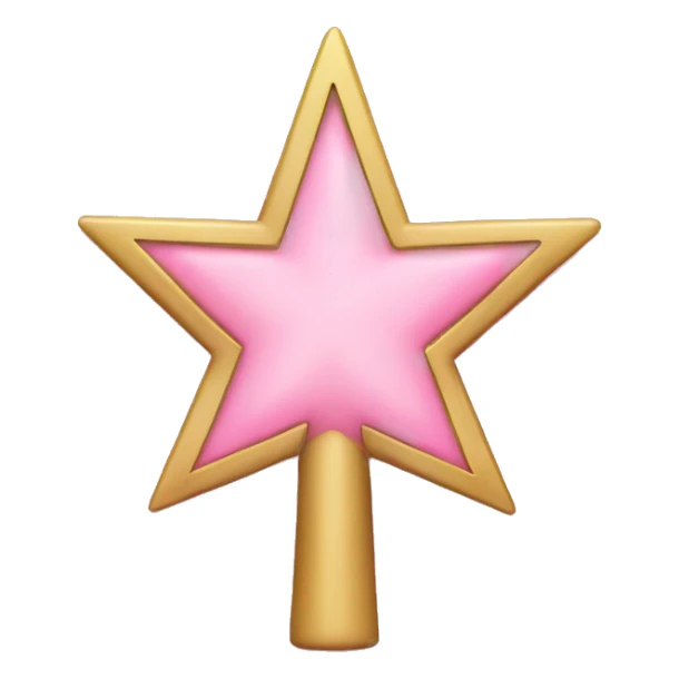 Christmas tree pink with a cross ornament, a star on top sticker