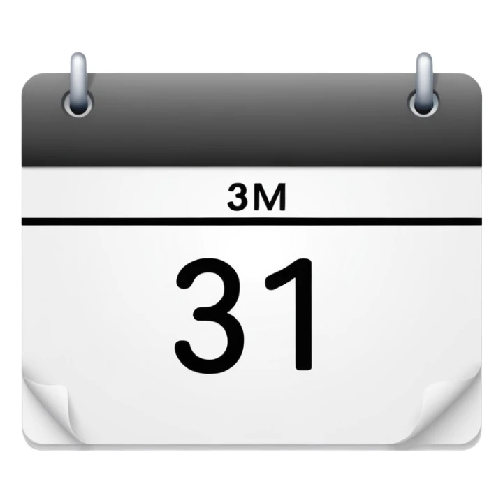 calendar with number 31 in the center sticker