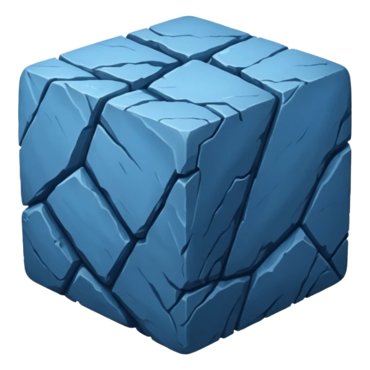 american-blue-intricate-stone-age-rocky-cube-shaped sticker