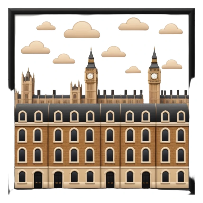 london in browns and beige not in a picture frame  sticker