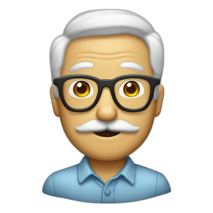 Emoji con gafas y bigote de abuelo sticker