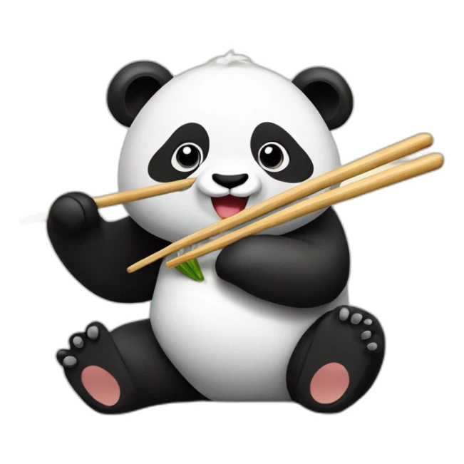 Panda qui a un sushi sur la tête  sticker