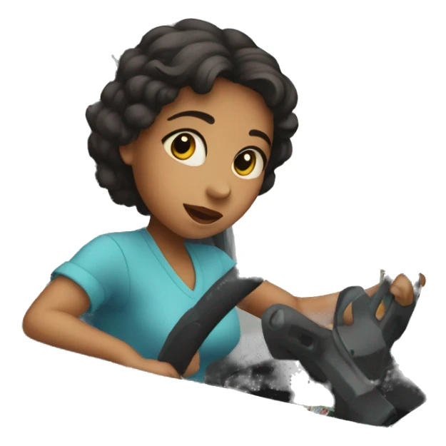 a bab girl driving a truck sticker