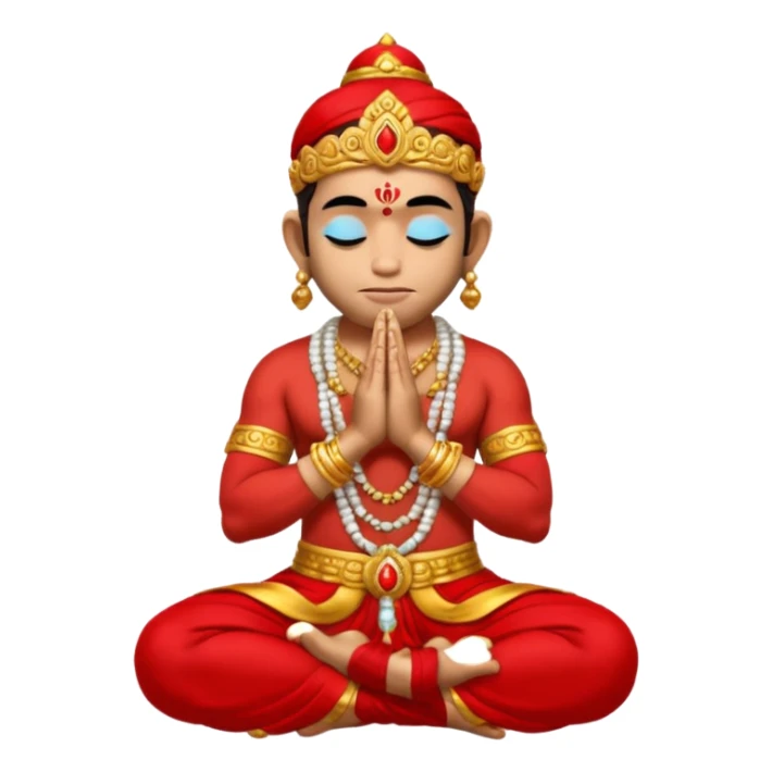 Hanuman ji seated and praying with close eyes sticker