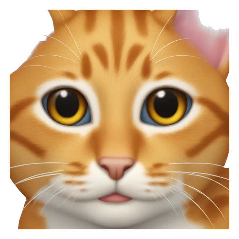 Cat with ginger spot on the left ear and black spot on the rugby ear  sticker