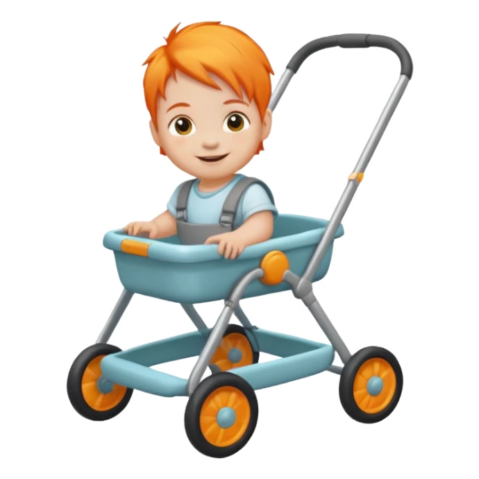 orange hair baby on babywalker sticker