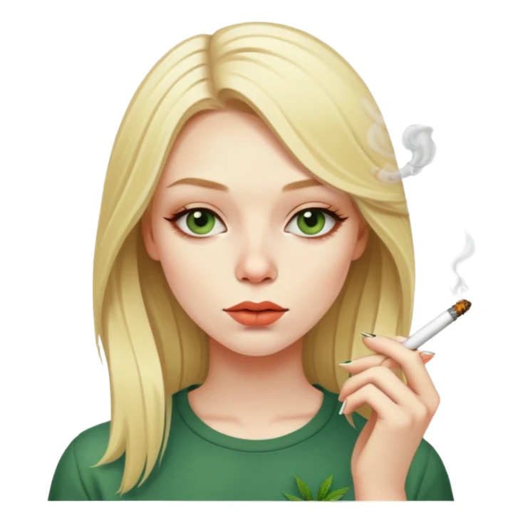 a blonde girl smoking weed sticker