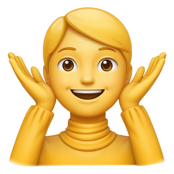 Make a emoji of them smiling and having hands on neck  sticker