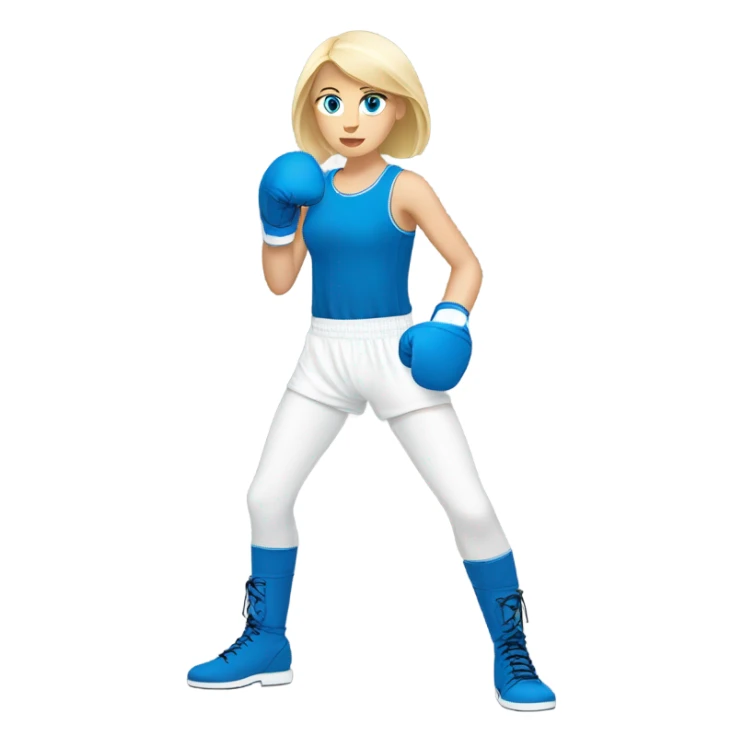 Boxing blonde girl blue eyes with white gloves sticker
