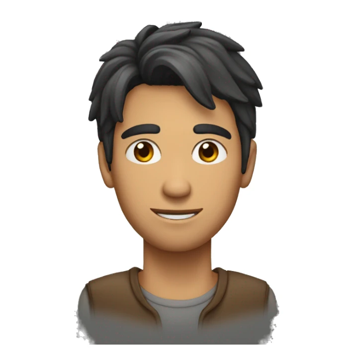 Hombre de 15 años piel morena y pelo rizo sticker