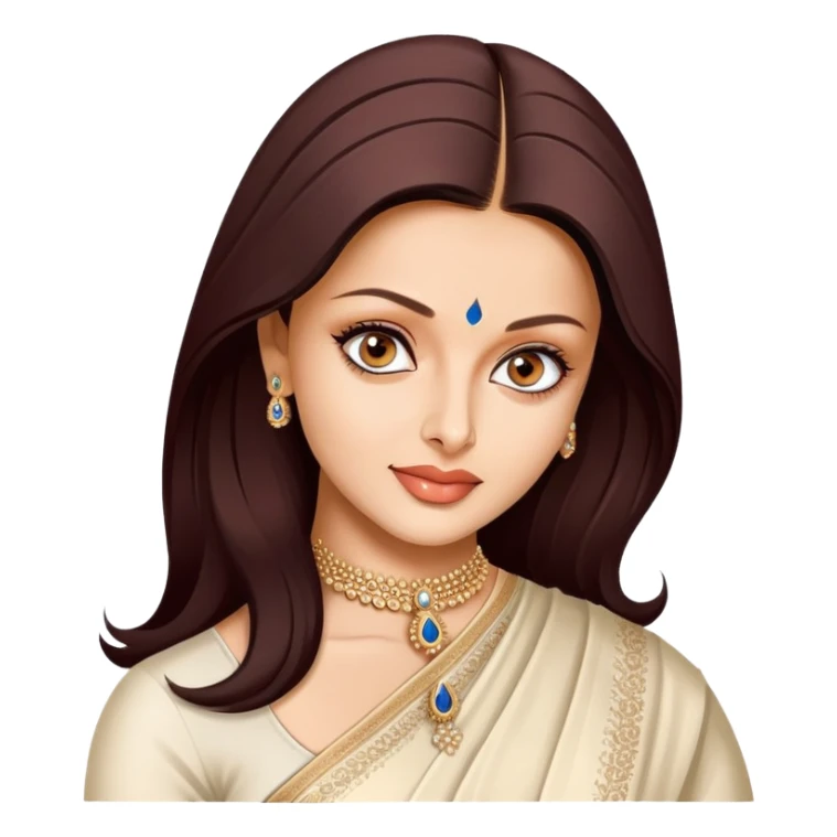 Aishwarya Rai portrait, beautiful face, famous Indian actress sticker