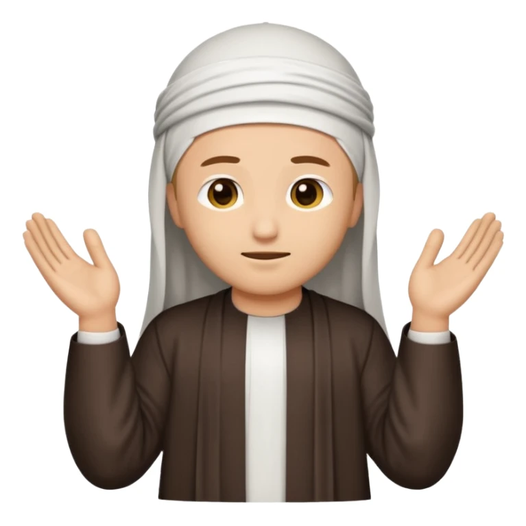 Make a person praying in Islam religion make it a sideways facing 2d emoji sticker