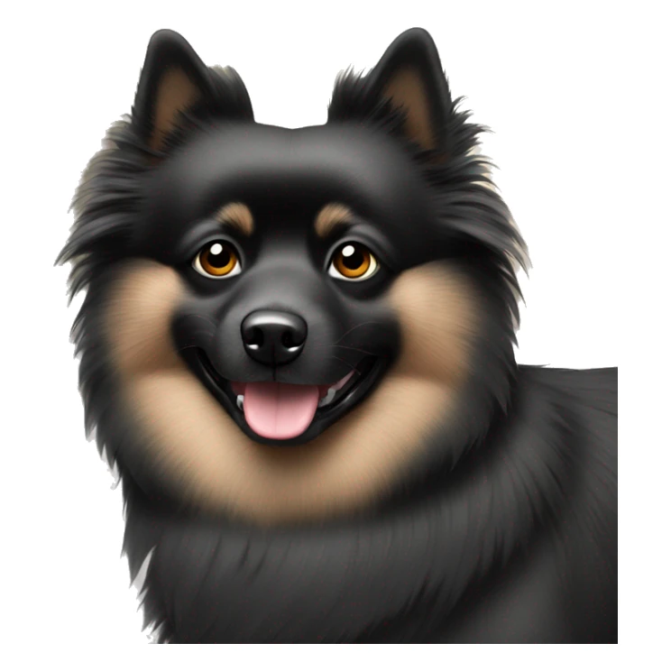 Full black German Spitz with black eyes sticker