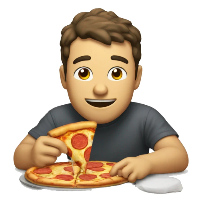 gordo comiendo pizza sticker