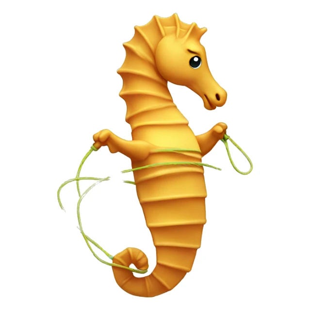 Sea horse doing jump rope sticker