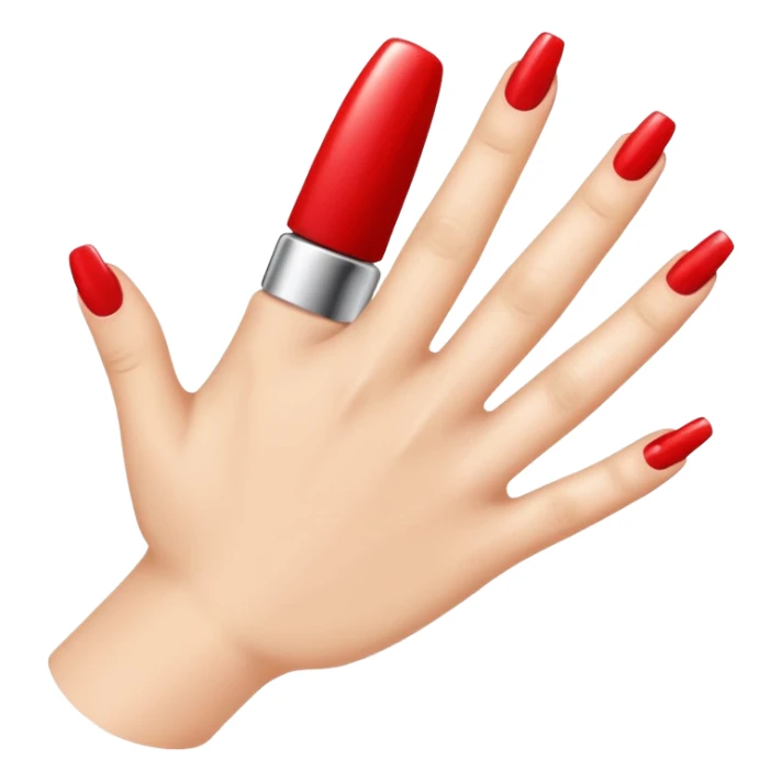 Create an emoji of a hand applying nail polish sticker
