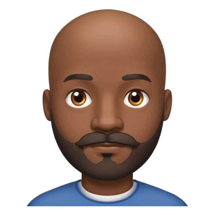 black man with bald head, mustash and beard sticker