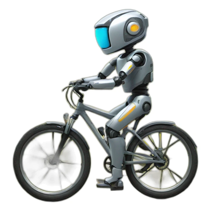 Robot en bici de montaña sticker