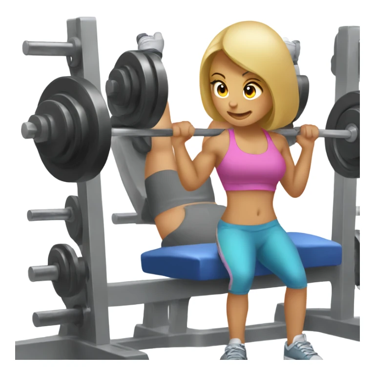 Girl bench pressing  sticker