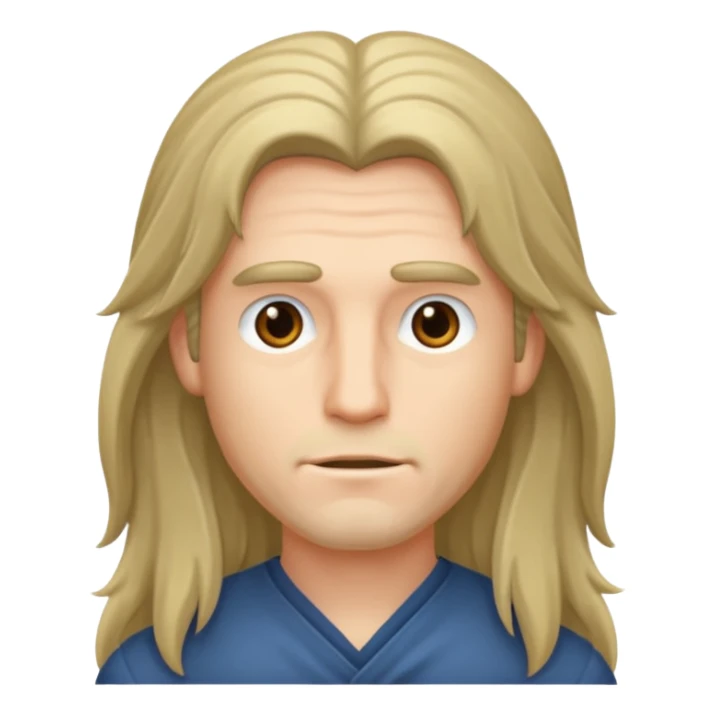 man with long hair but 2d sticker