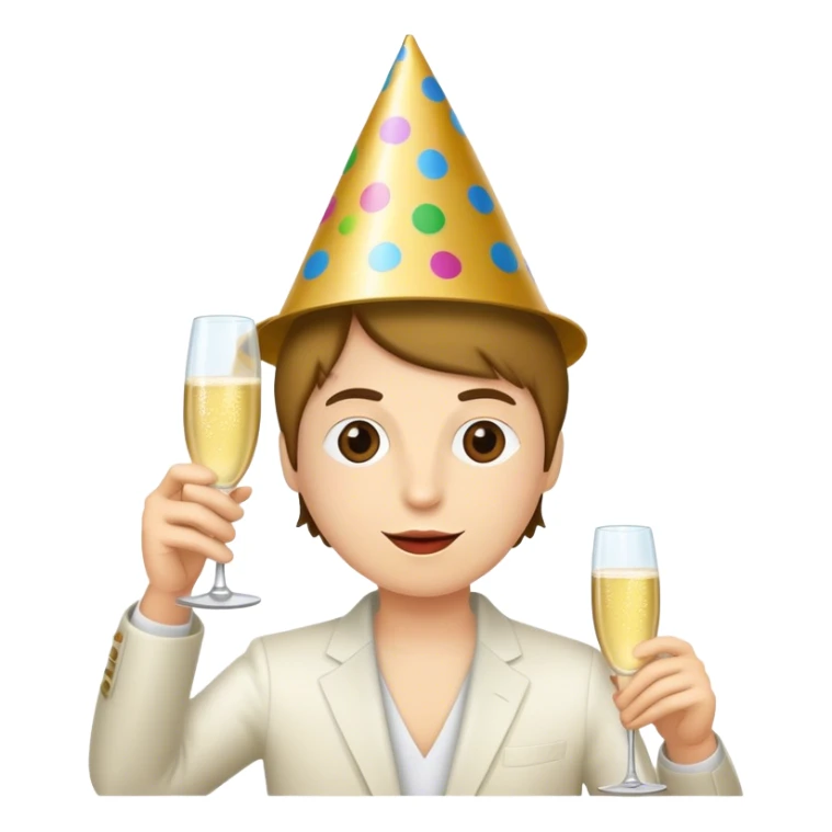 After-ski, a skier, wearing modern skiing goggles, drinking beer. Party sticker