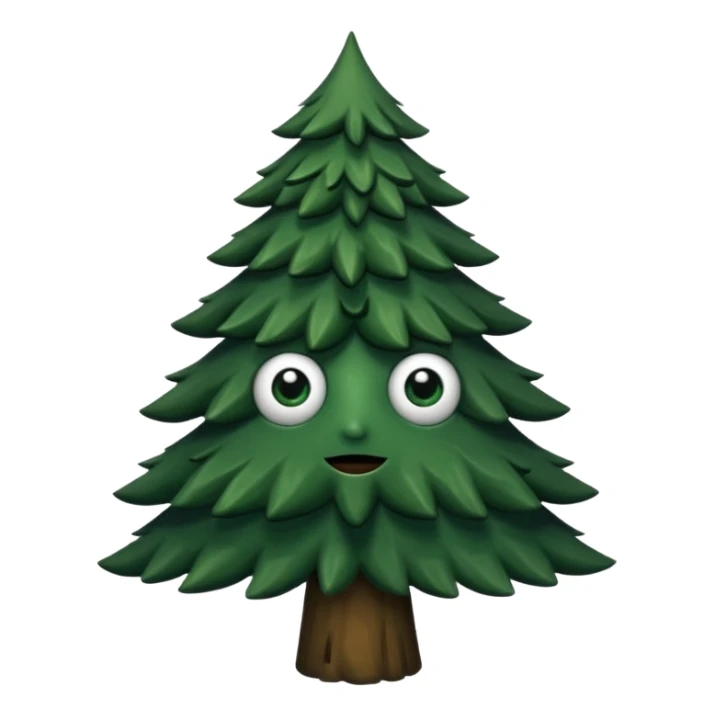 sapin avec deux gros yeux noirs sticker