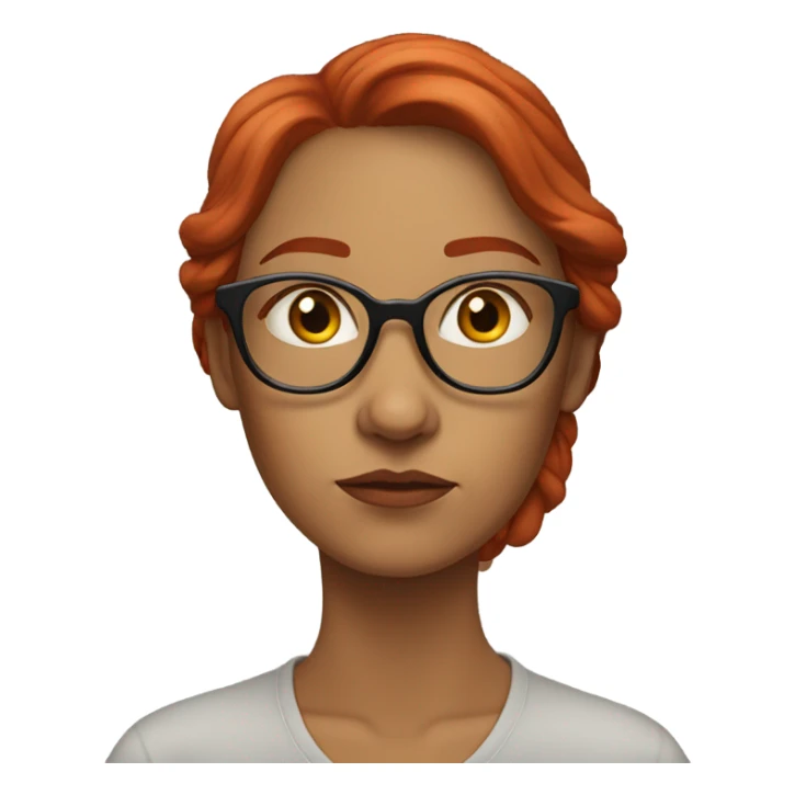 red hair woman nutritionist glasses doubts sticker