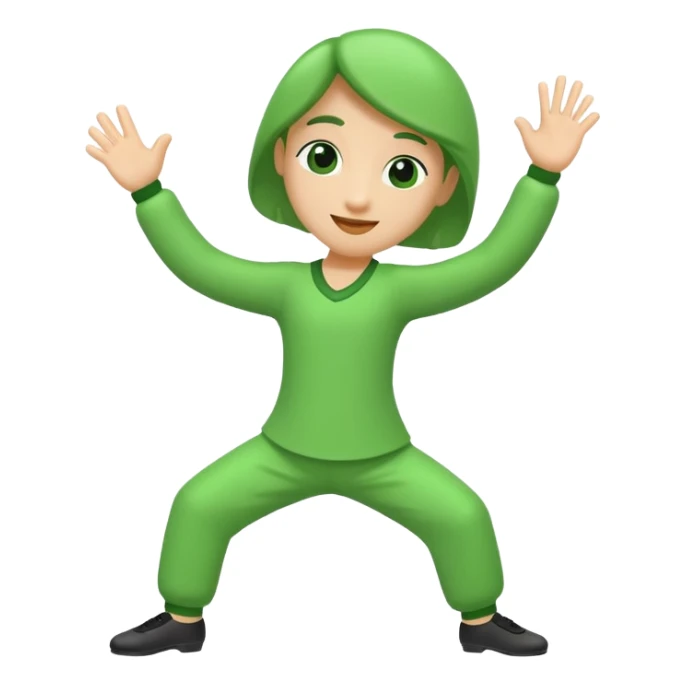 un numero 3 bailando en un fondo verde sticker