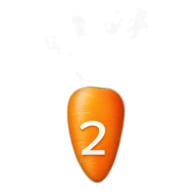 carrot shaped like the number 2 sticker