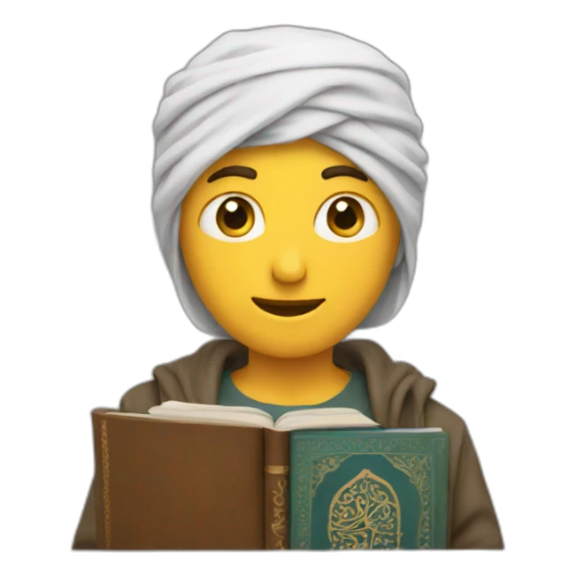 a man carrying the quran in his hand face sticker