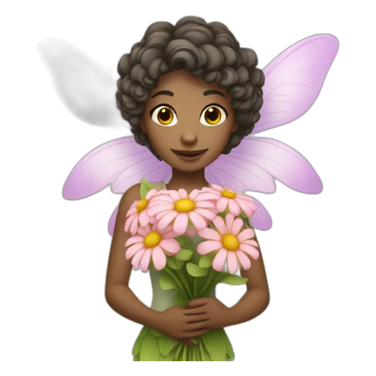 Flower fairy holding flower bouquet  sticker