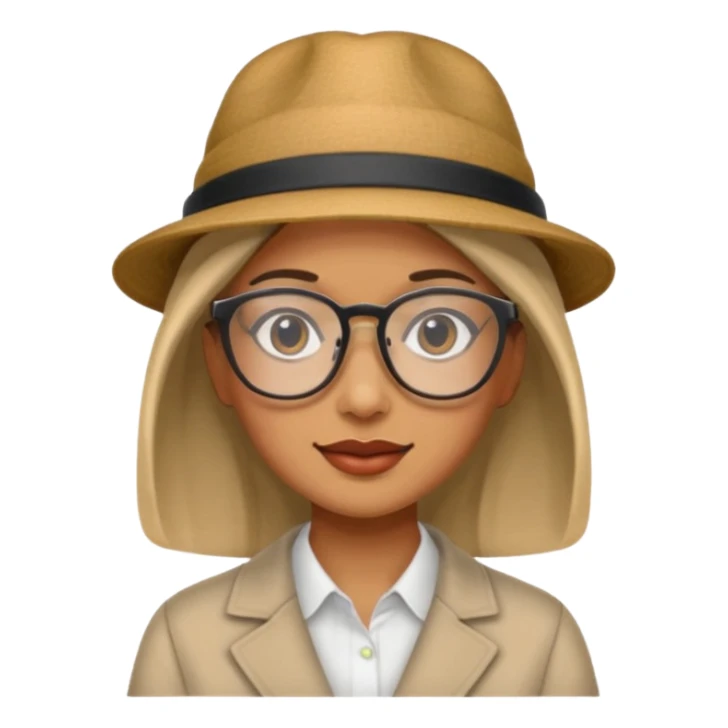 woman wearing hats and glasses sticker